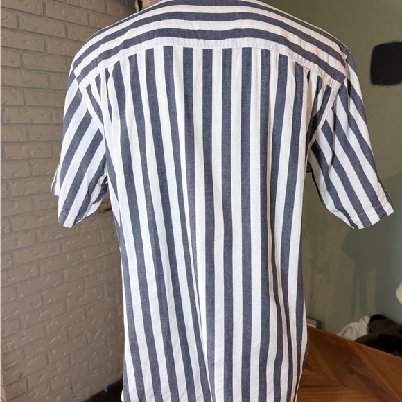 Vintage Eddie Bauer Striped Button-Up – 90s – Blue Grey – Unisex L - Picture 3 of 4